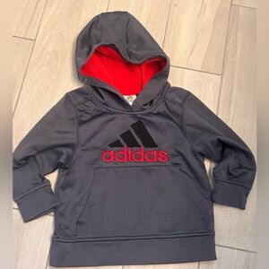 Adidas Kids Charcoal and Scarlet Hoodie size 4t